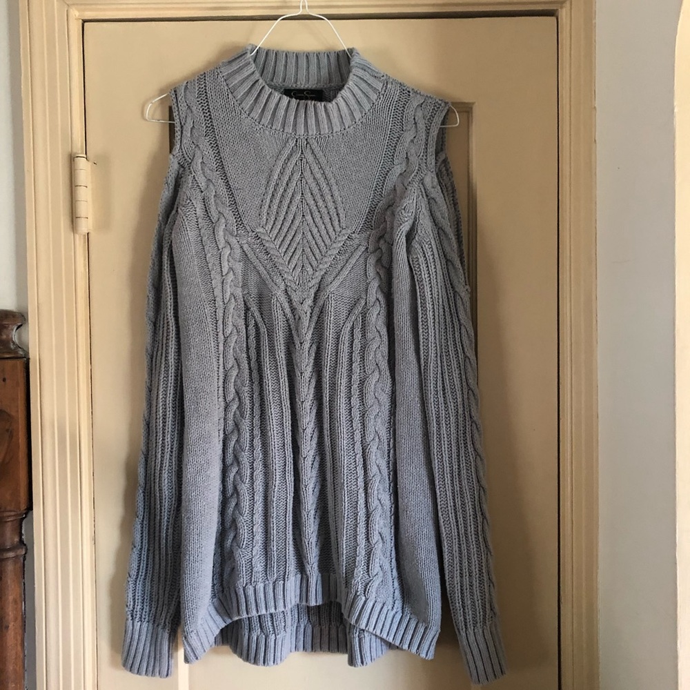 Jessica Simpson mock neck cold shoulder sweater L